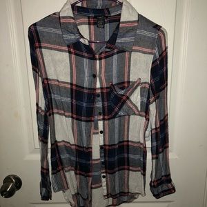red, white, & blue flannel